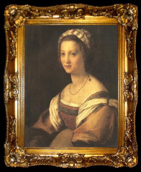 framed  Andrea del Sarto Portrait of the Artist s Wife, ta009-2